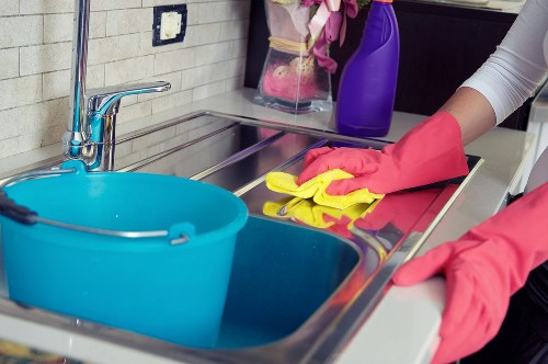 Detailed post-construction cleaning in a commercial space