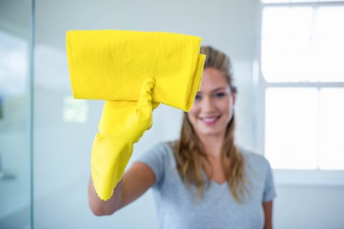 Close-up of fabric stain removal on upholstered furniture