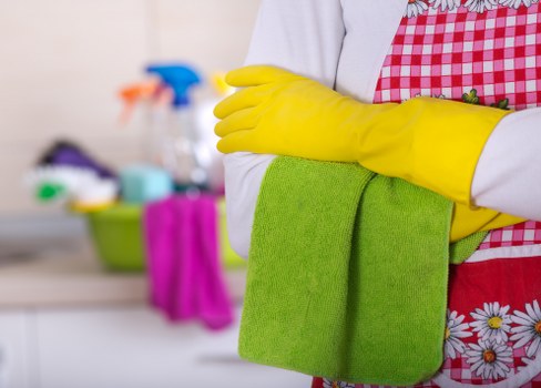 Commercial cleaning crew maintaining a clean professional environment