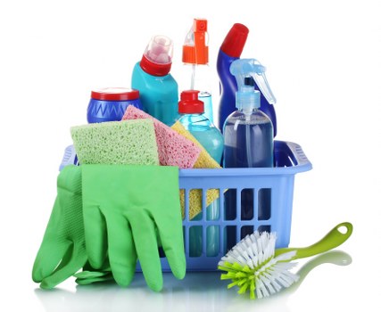 Health-focused regular cleaning of kitchen and bathroom surfaces